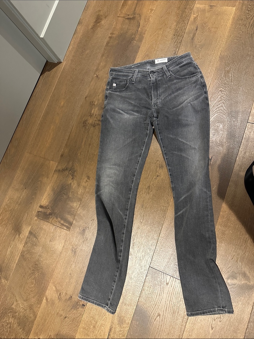 Ag Adriano Goldschmied Gray Straight-Leg Jeans